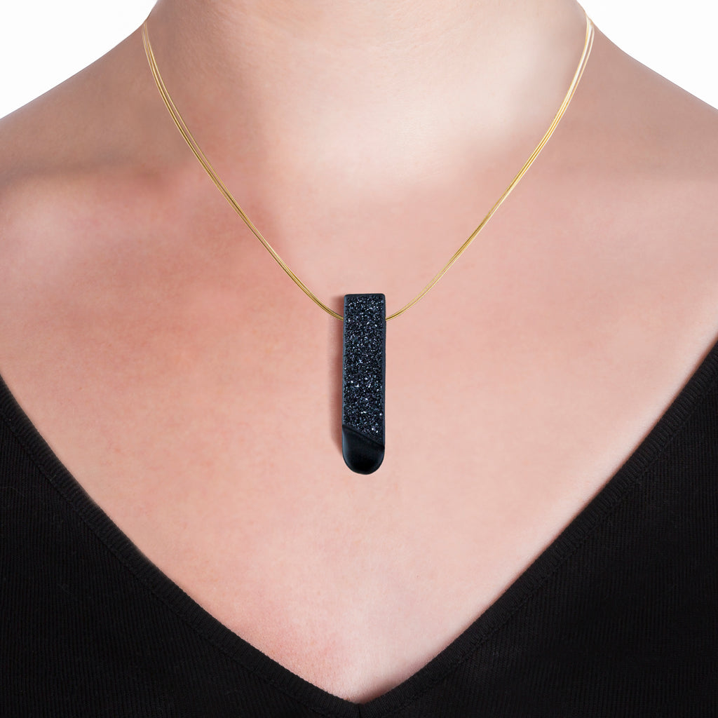 Black Onyx and 18 Carat Gold Necklace