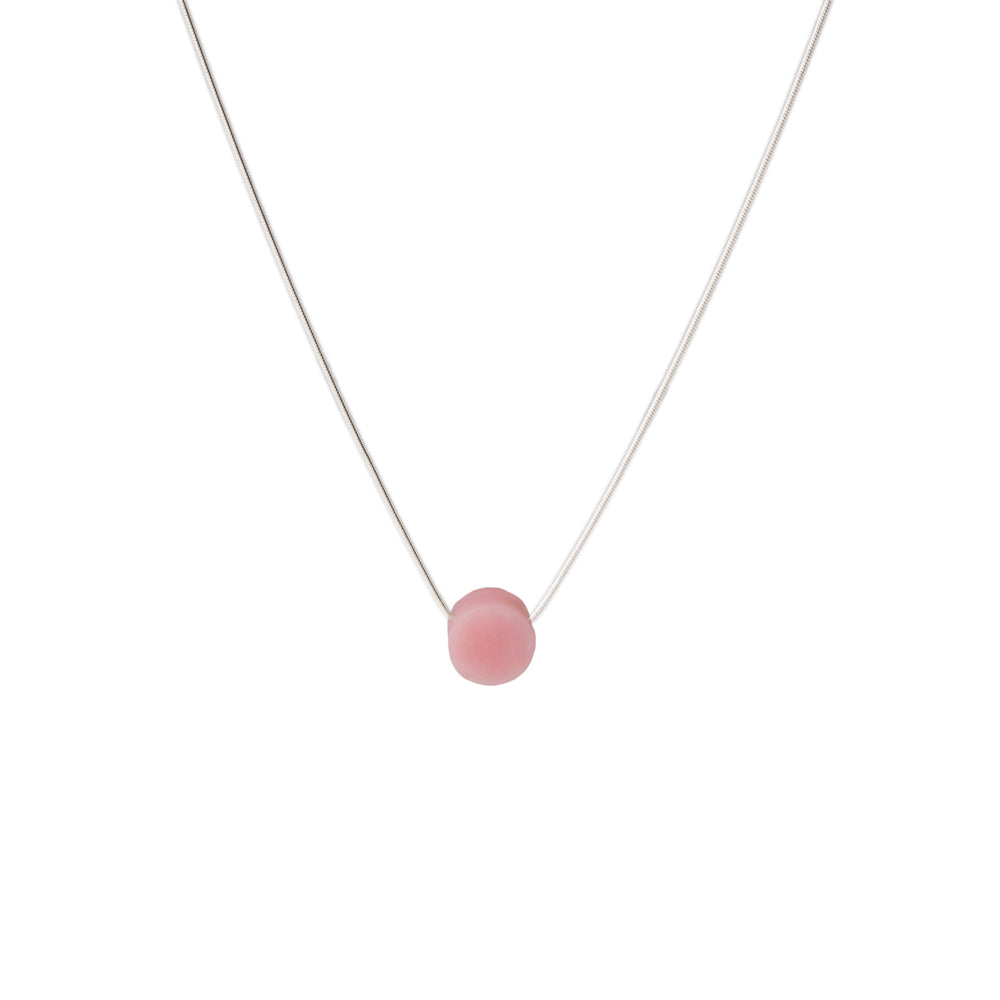 Mini Round Pendant Pink Opal