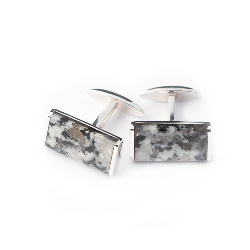 Irish cufflinks donegal granite set in silver
