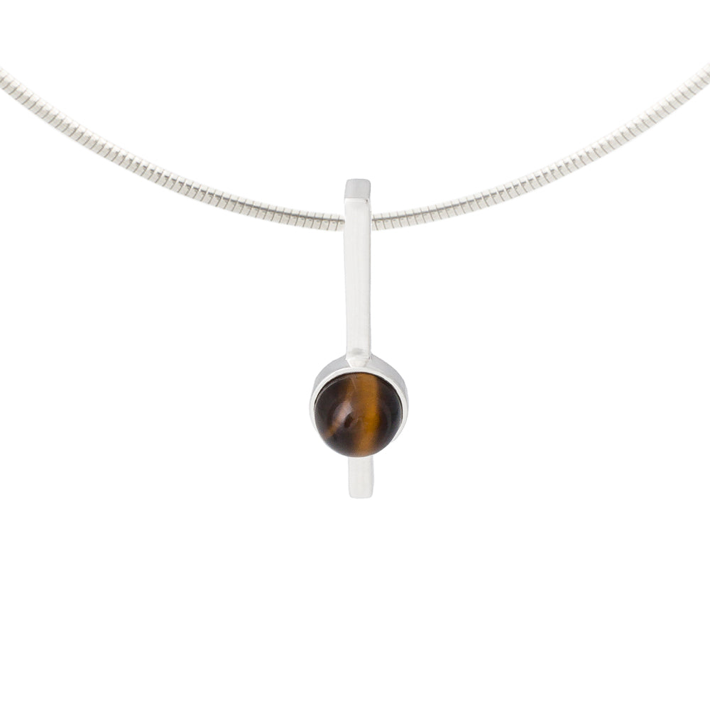tigers eye necklace set in solid silver