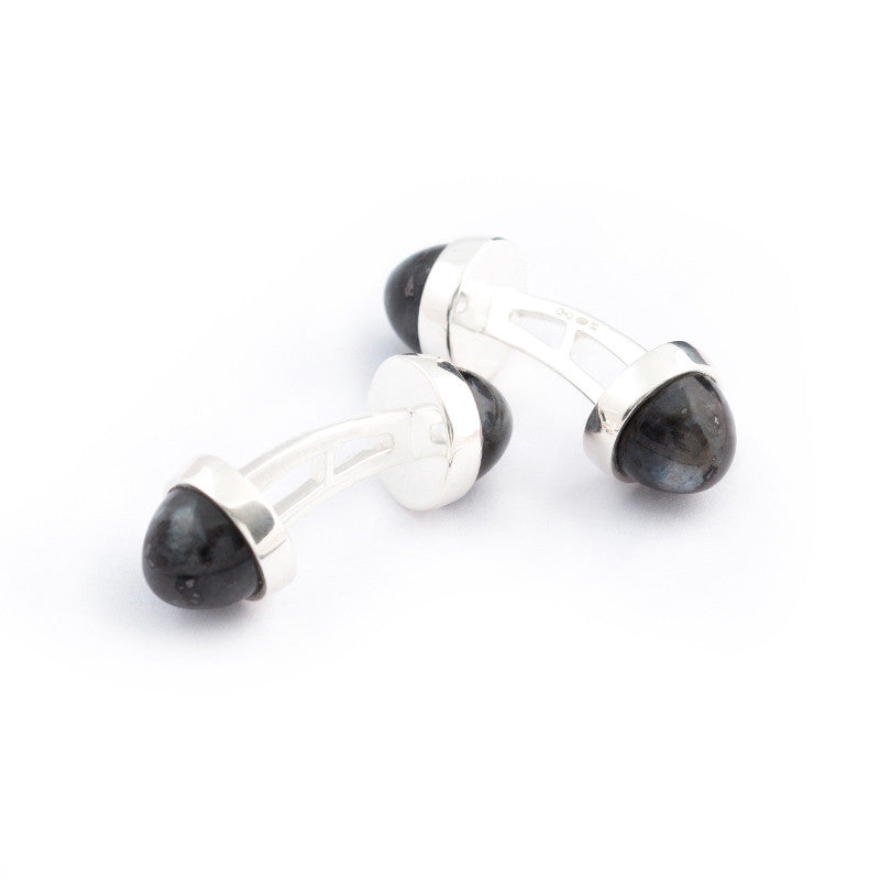 double sided labradorite and silver cufflinks Alistair R