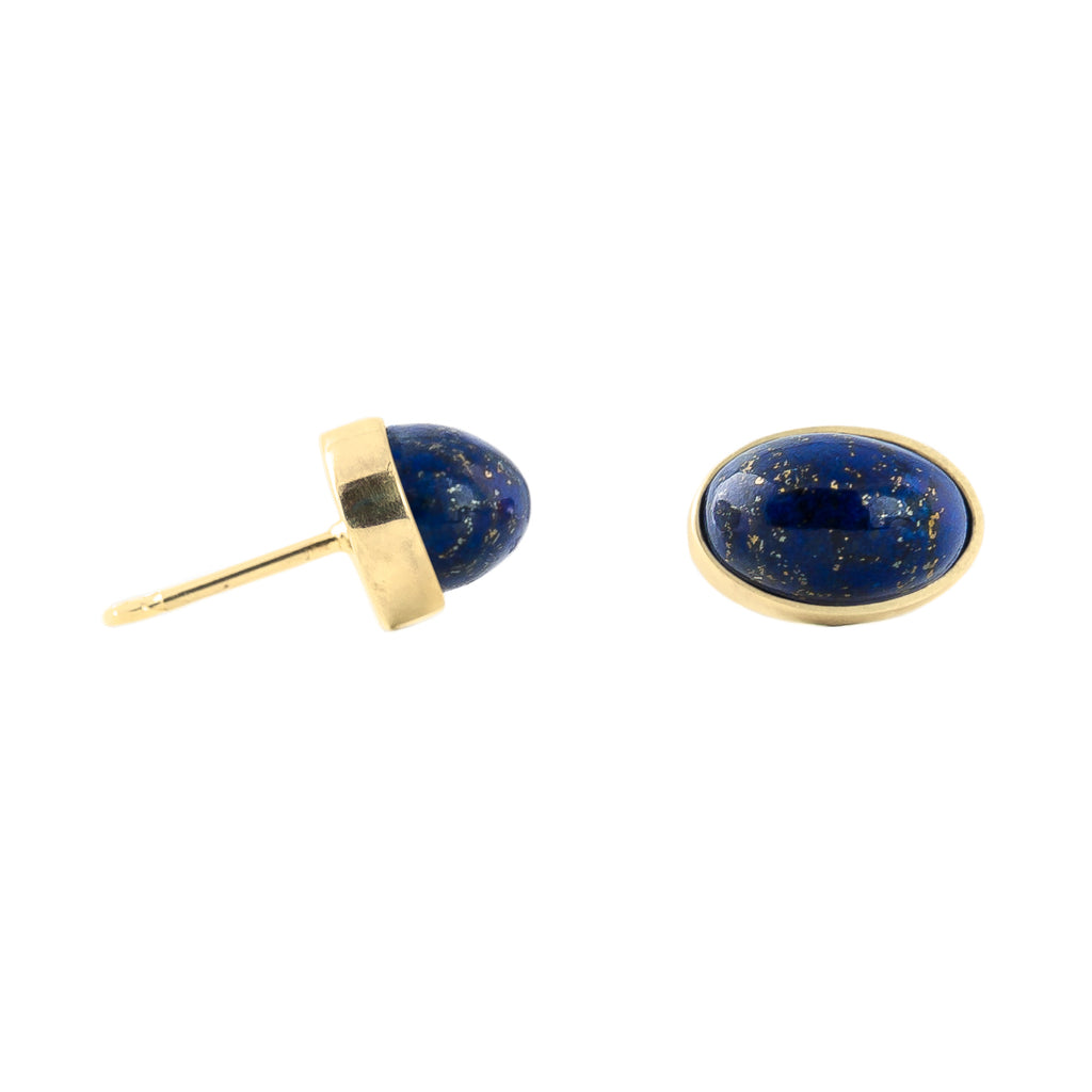 Gold Vermeil Stud Earrings: Lapis Lazuli