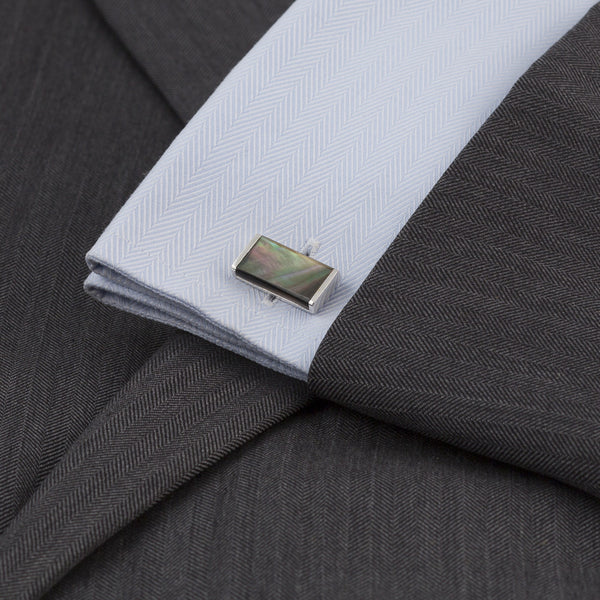 Bailey Cufflink Tahitian Black Mother of Pearl
