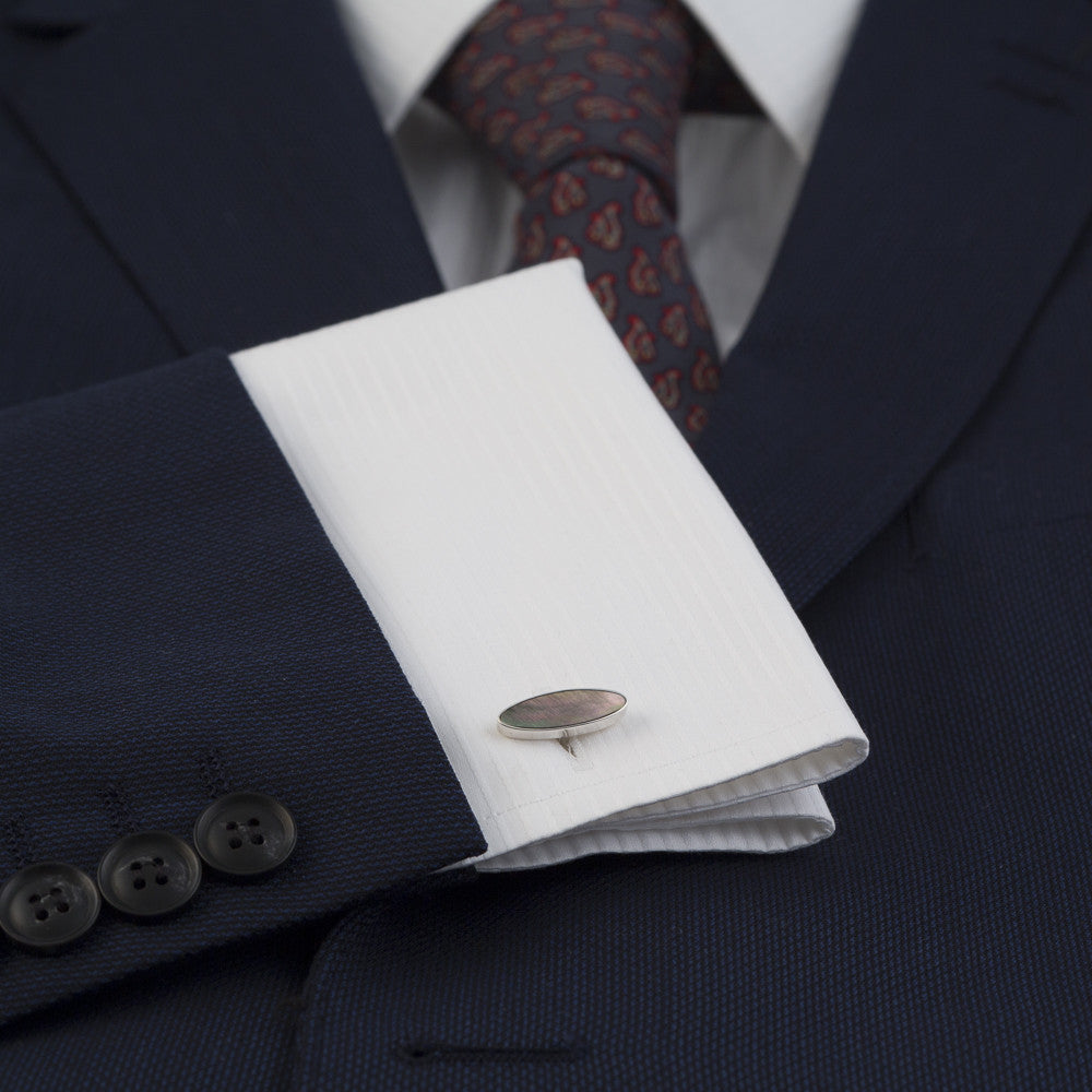 Bourn Cufflink Tahitian Black Mother of Pearl