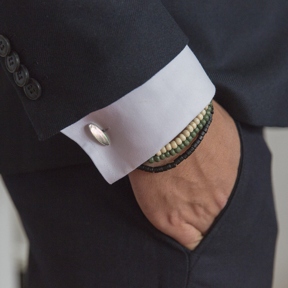 Bourn Cufflink Tahitian Black Mother of Pearl