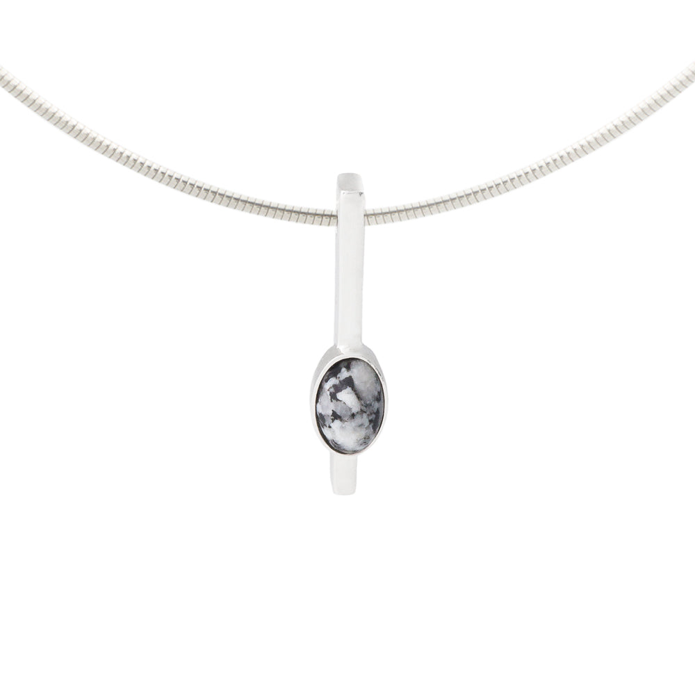 irish necklace grey donegal granite stone and solid silver