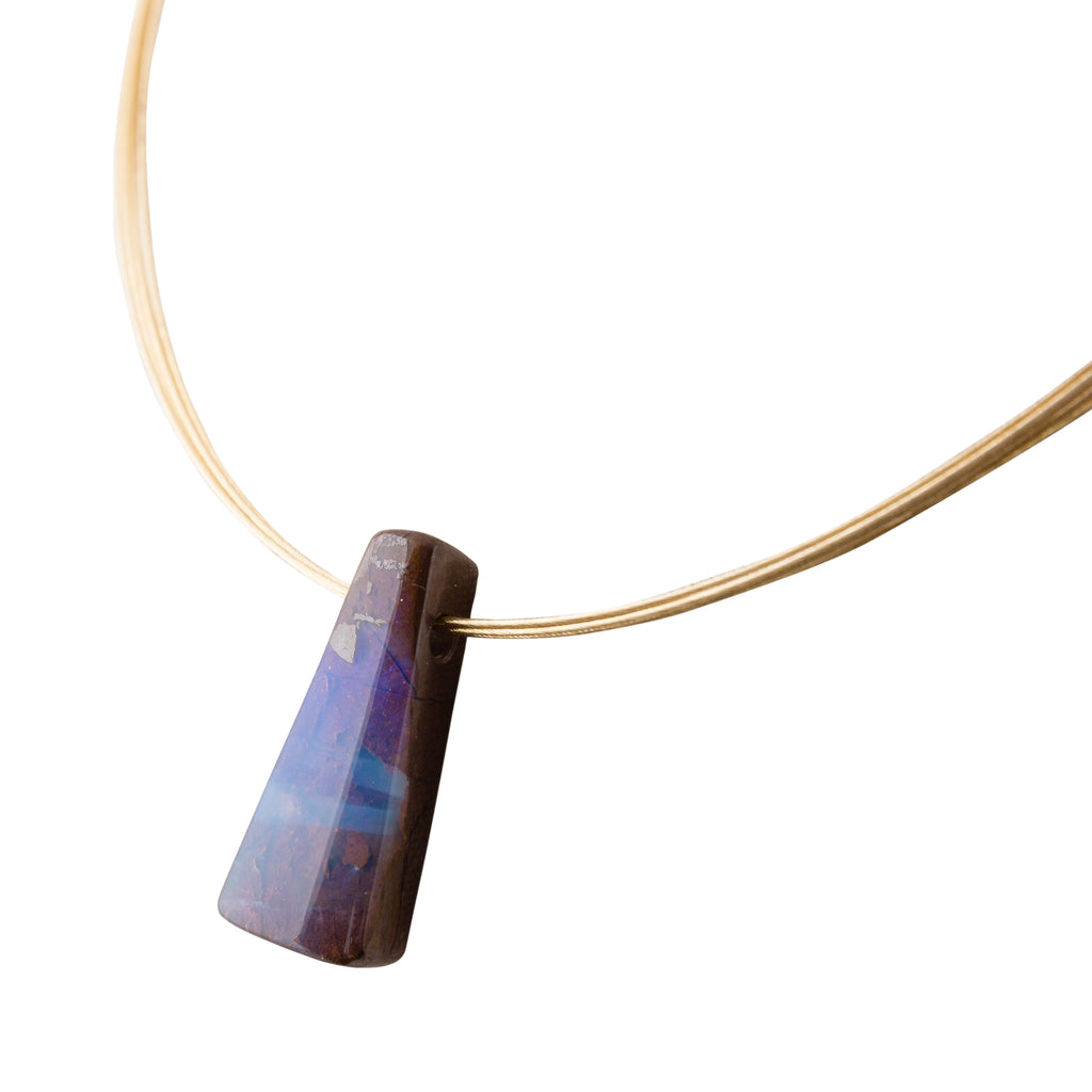 Boulder Opal and 14 Carat Gold Necklace