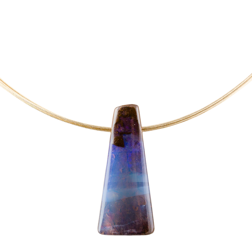 Boulder Opal and 14 Carat Gold Necklace