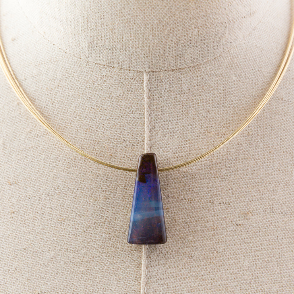 Boulder Opal and 14 Carat Gold Necklace