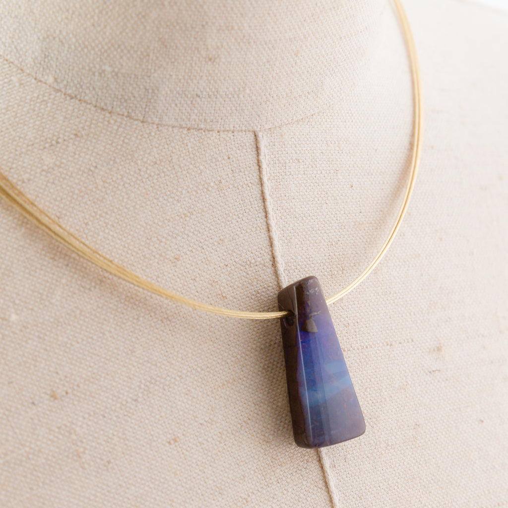 Boulder Opal and 14 Carat Gold Necklace
