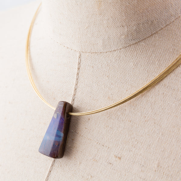 Boulder Opal and 14 Carat Gold Necklace
