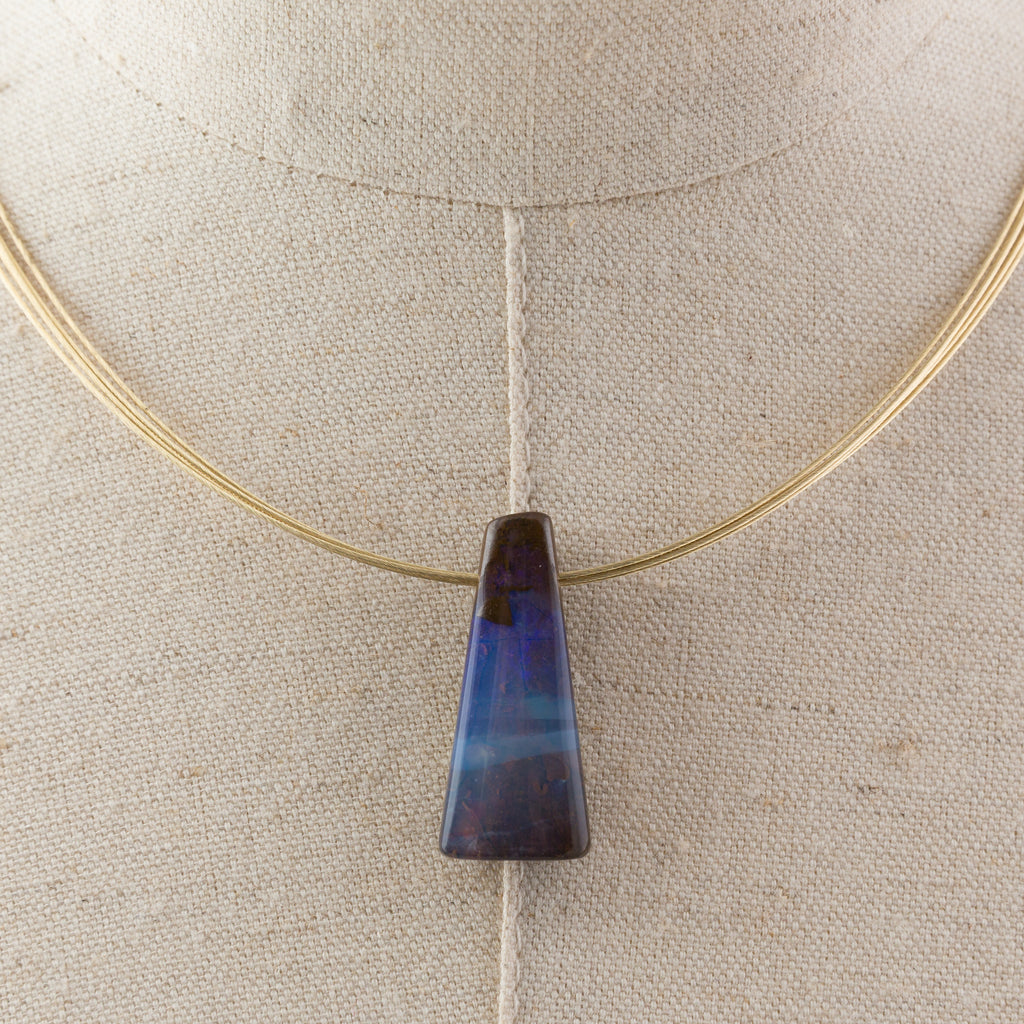 Boulder Opal and 14 Carat Gold Necklace