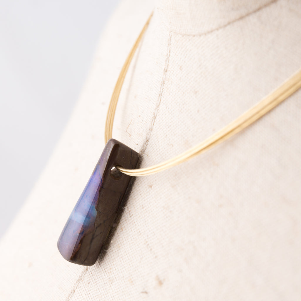 Boulder Opal and 14 Carat Gold Necklace