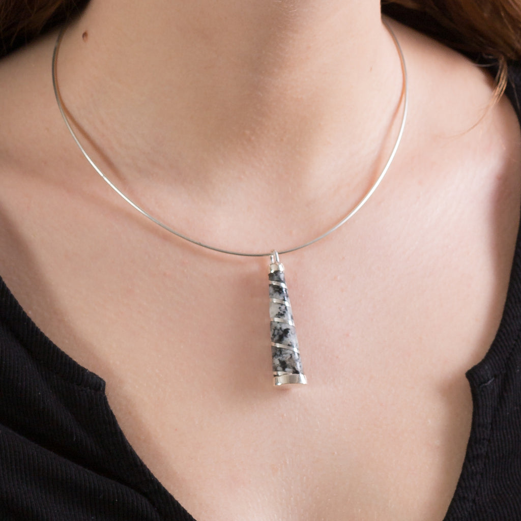 Sterling Silver and Donegal Granite Necklace