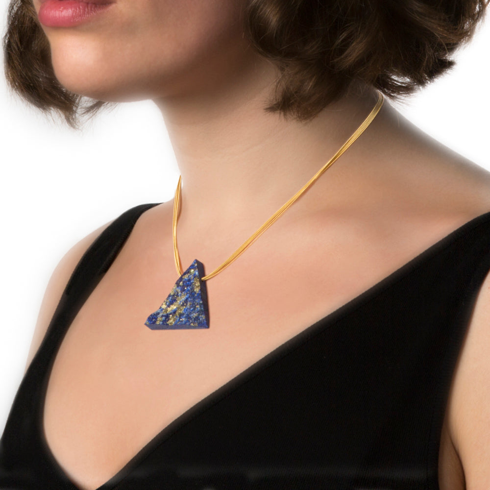 18 carat gold and lapis necklace multistrand necklace