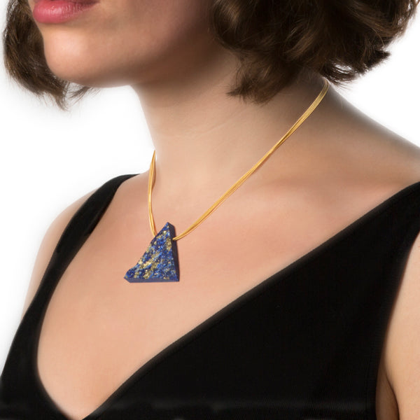 unpolished gold lapis lazuli necklace Alistair R