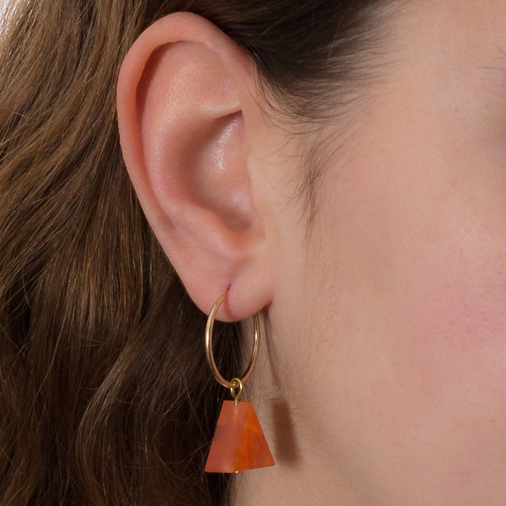 Alistair R Triangle Carnelian on Gold Filled Hoop