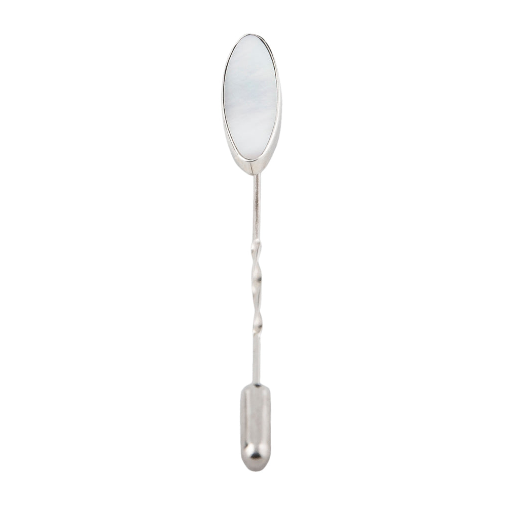 silver and mother of pearl lapel pin Alistair R