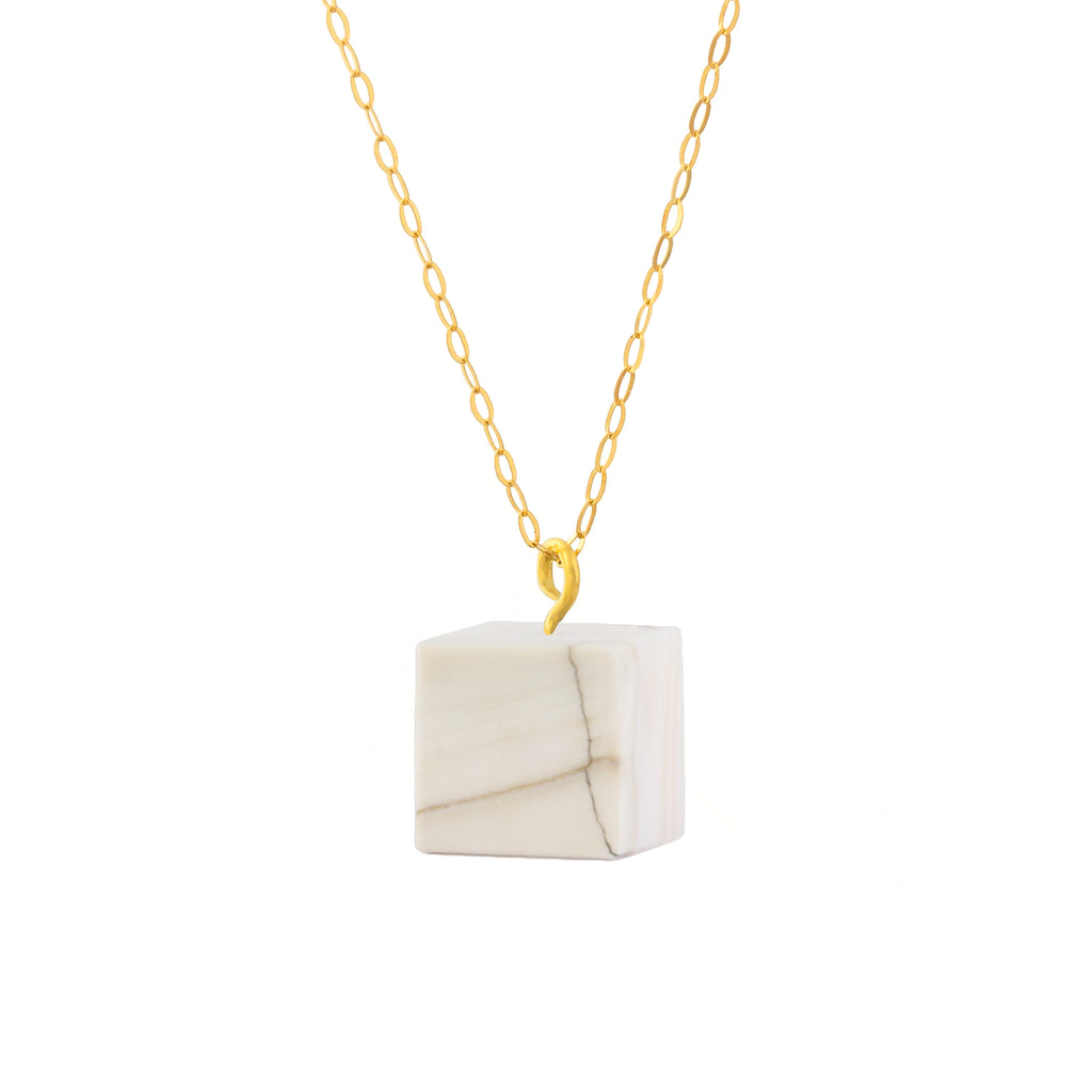 Cube Necklace - Mother of Pearl