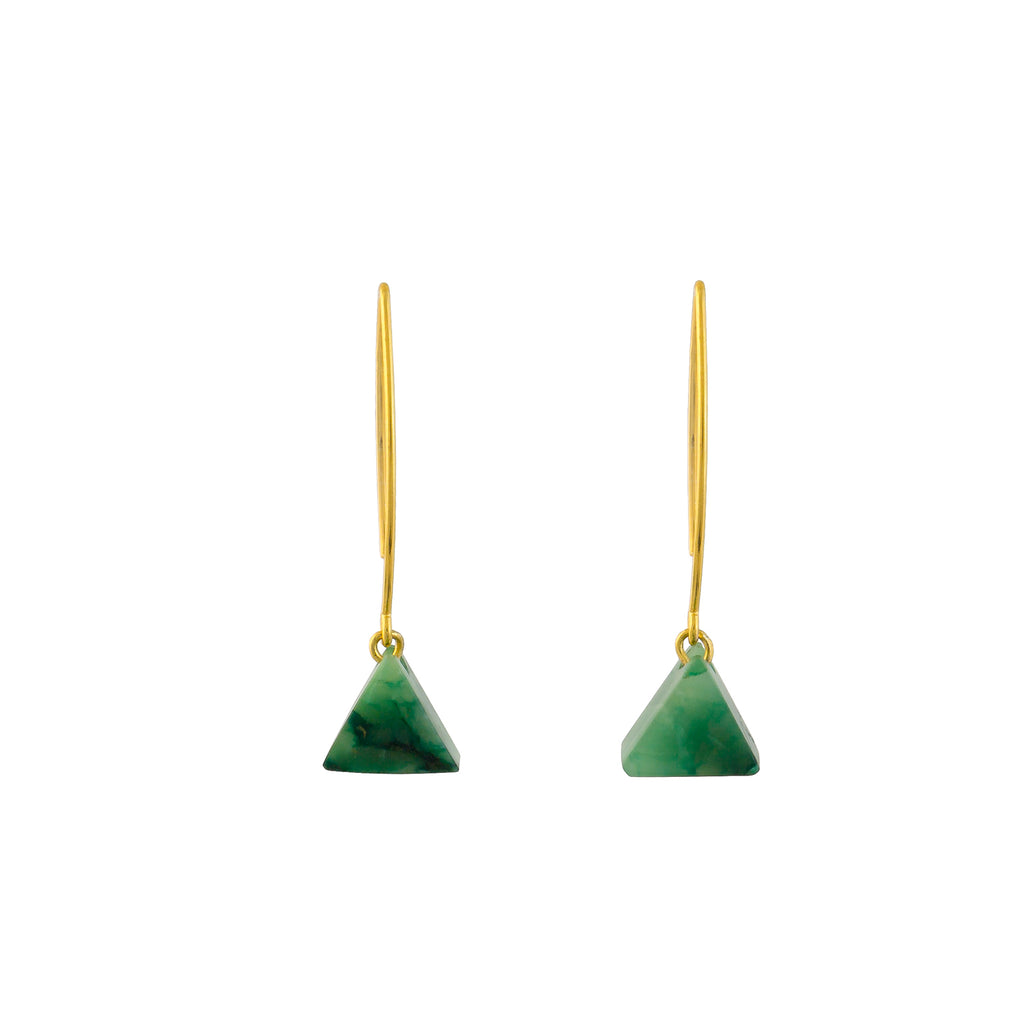 Drop Earrings - Aventurine Triangle
