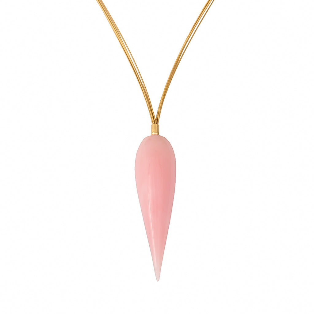 Pink Opal Necklace on 18 Carat Gold