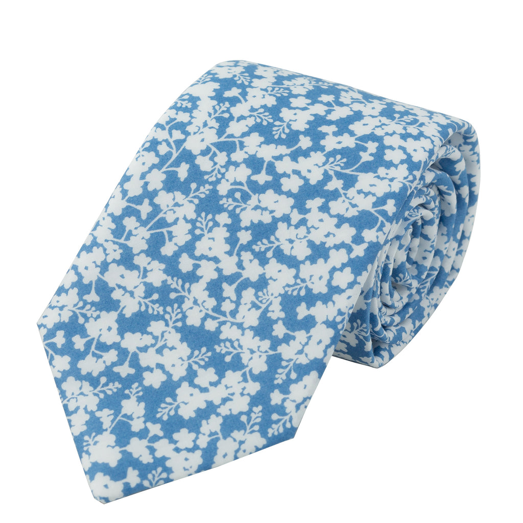 Blue floral tie