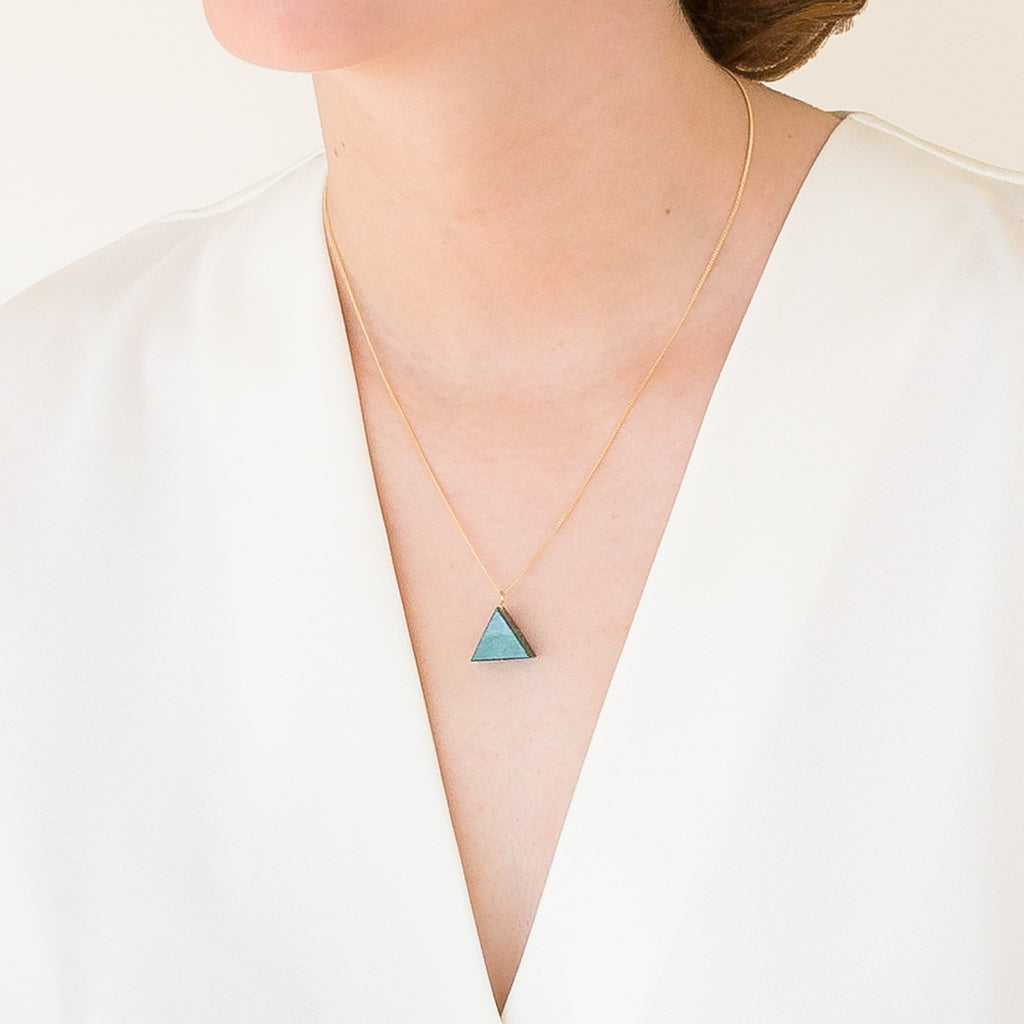 Triangle Necklace - Malachite