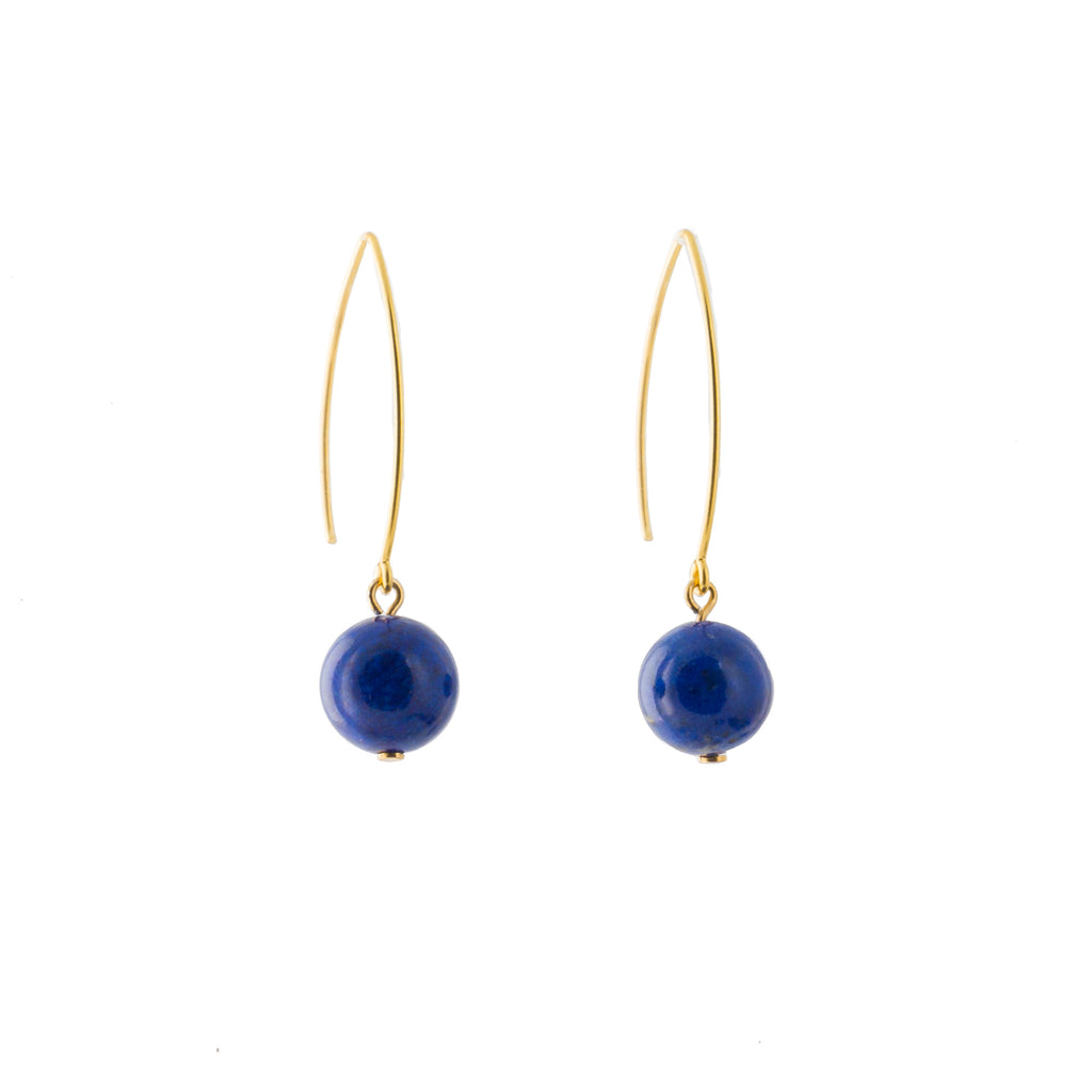 Drop Earrings - Lapis Lazuli Orb