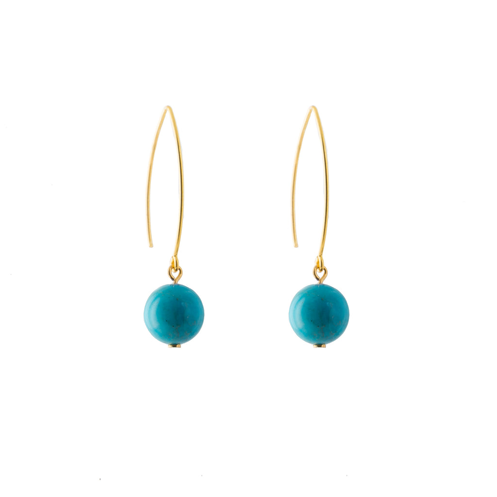Drop Earrings - Turquoise Orb
