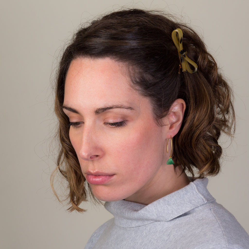 Drop Earrings - Aventurine Triangle