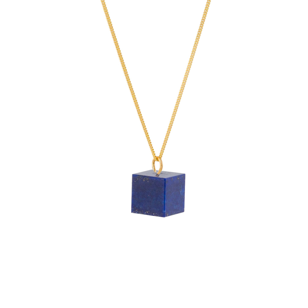 Cube Necklace - Lapis Lazuli