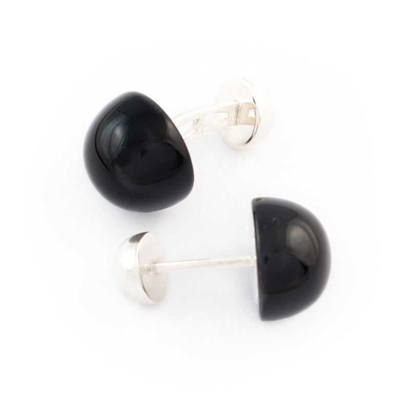 Large dome shape black onyx statement cufflinks Alistair R
