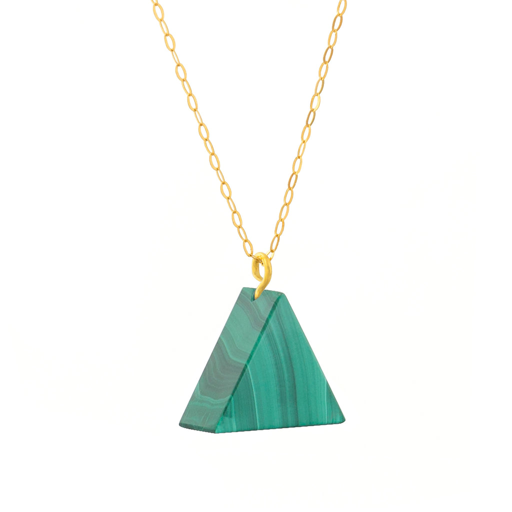 Triangle Necklace - Malachite